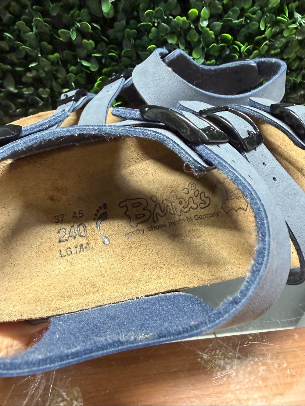 Birkenstock Navy Three-Buckle Suede Sandals - Picture 9 of 10